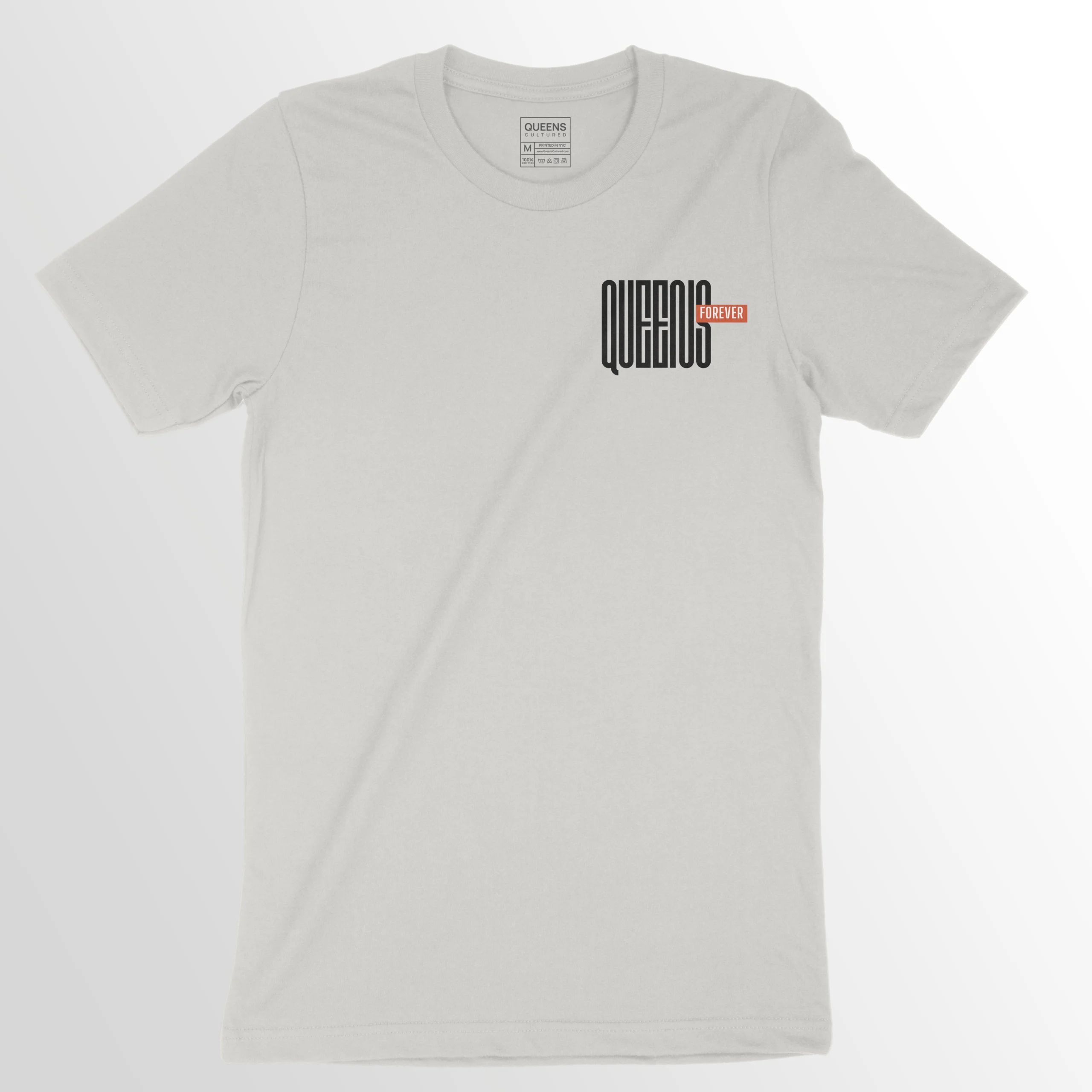 Queens Forever T-Shirt with 7 Train Sunset Graphic.